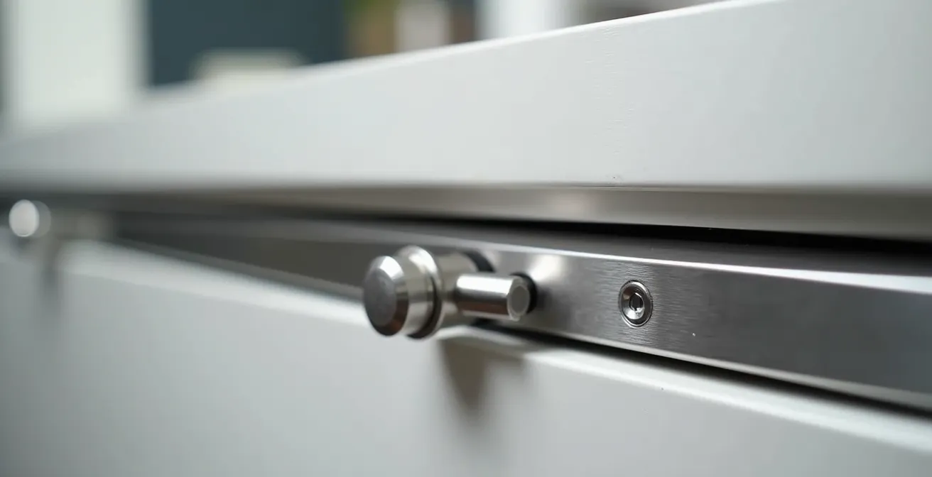 Nahaufnahme eines Soft-Close-Mechanismus an einer Kinderzimmerschublade