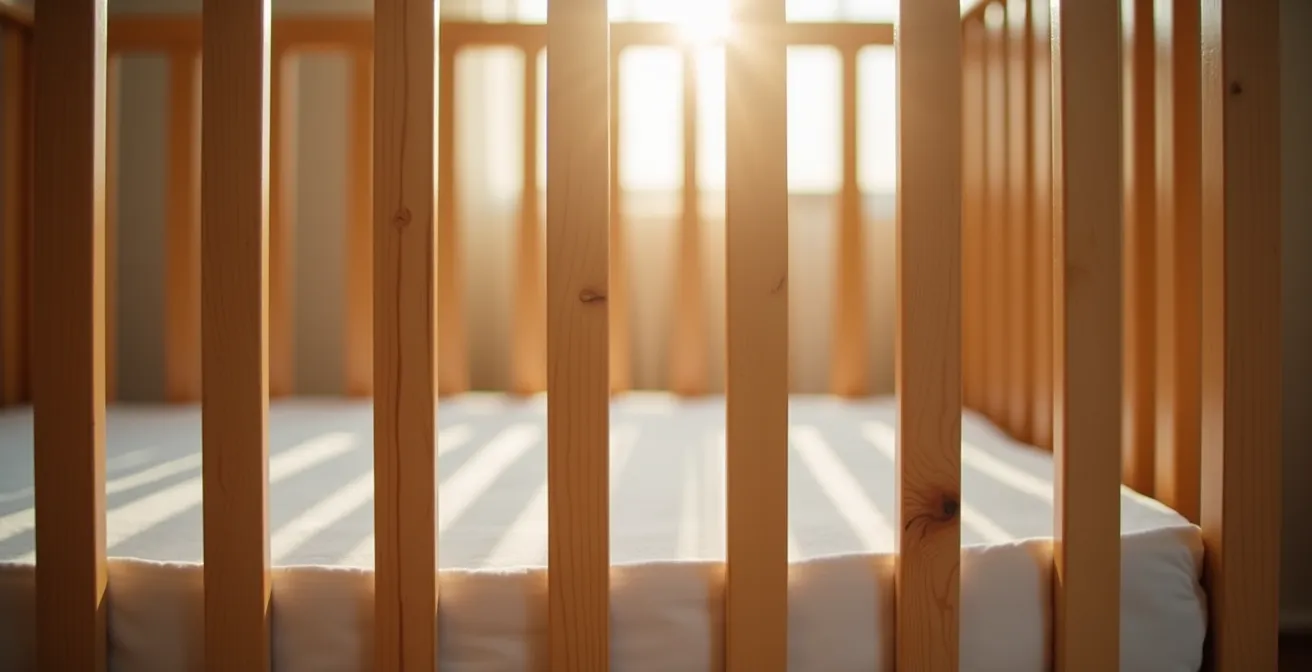 Gitterbett mit herausnehmbaren Schlupfsprossen für selbstständigen Ein- und Ausstieg